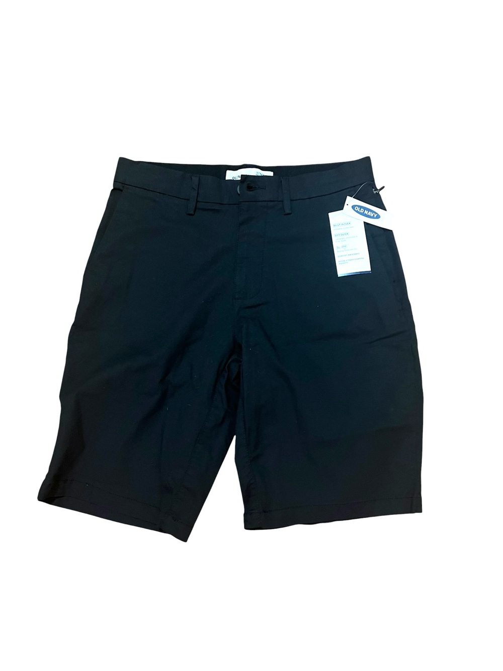 Old Navy Ultimate Tech Slim Men's Flat-Front Flex Quick Dry Shorts, Black, 28